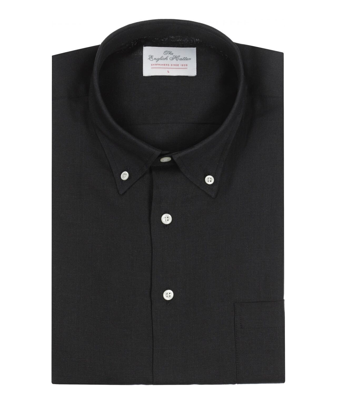 Shirt linen long sleeves | Black