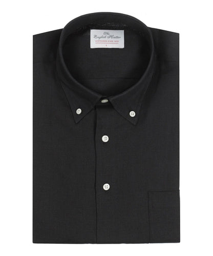 Shirt linen long sleeves | Black