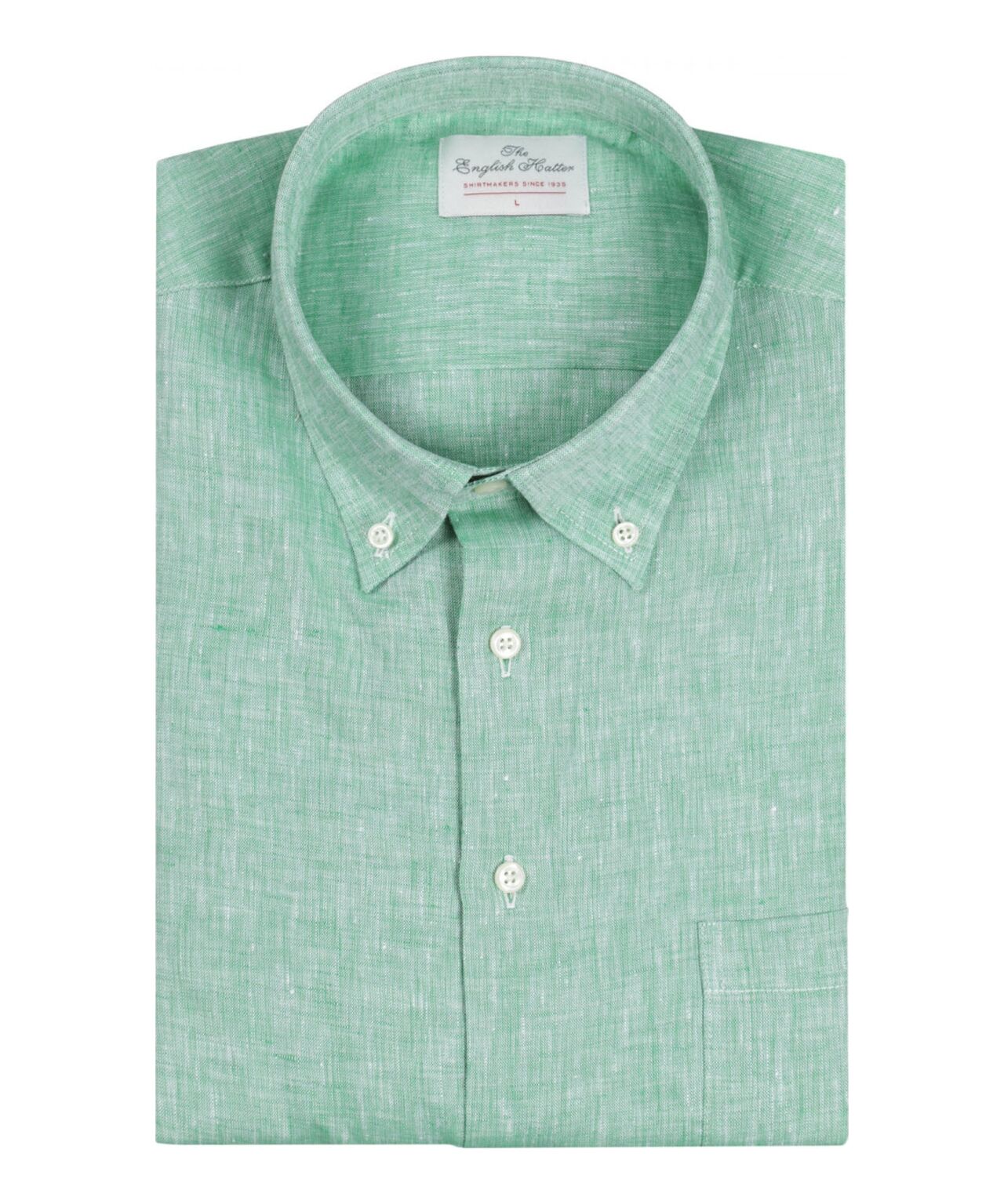 Shirt linen long sleeves | Green
