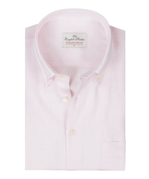 Overhemd linnen lange mouwen | Roze