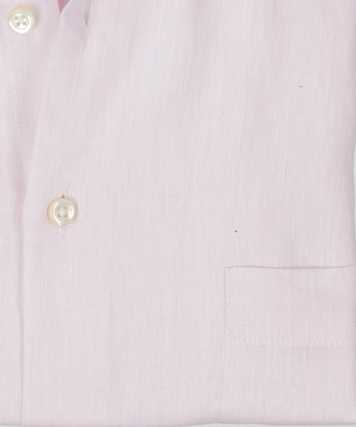Overhemd linnen lange mouwen | Roze