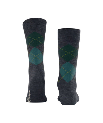 Edinburgh Mel Heren Sokken | Cobalt diamond check