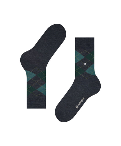 Edinburgh Mel Heren Sokken | Cobalt diamond check