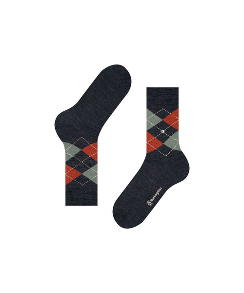 Edinburgh Melange Heren Sokken | Blauw