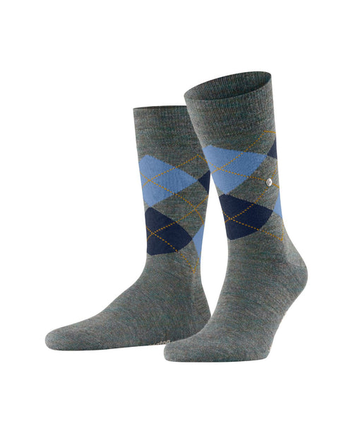 Edinburgh Melange Heren Sokken | Blauw