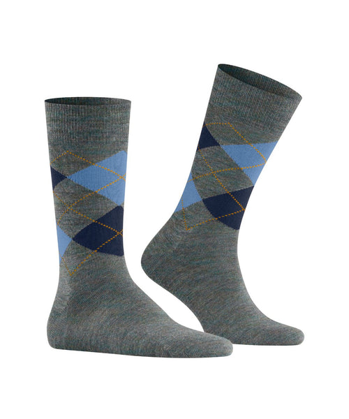 Edinburgh Melange Heren Sokken | Blauw