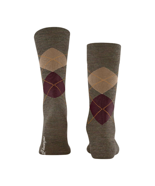 Edinburgh Mel Heren Sokken | Covert Green diamond check