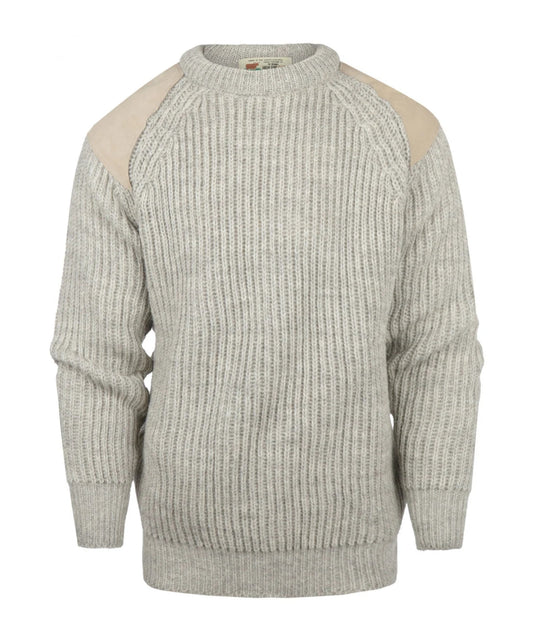 Swaledale Wollpullover mit Rundhalsausschnitt | Beige