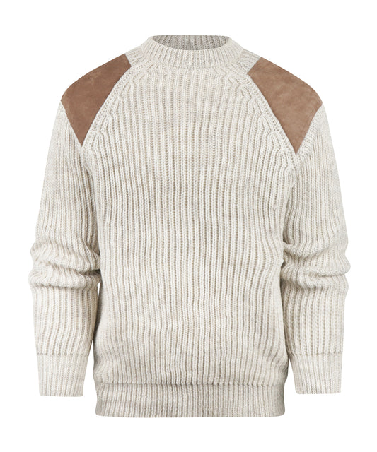 Swaledale Wool Crew Neck Sweater | Brown
