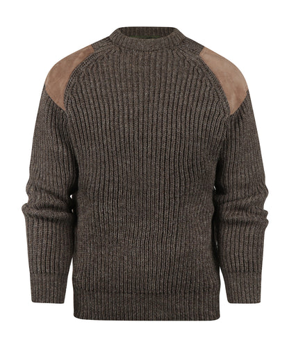 Swaledale Wool Crew Neck Sweater | Brown