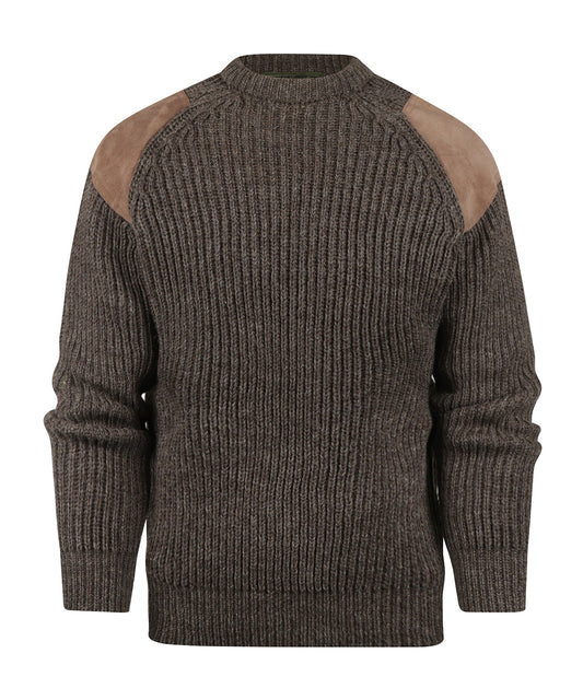 Swaledale Wool Crew Neck Sweater | Brown