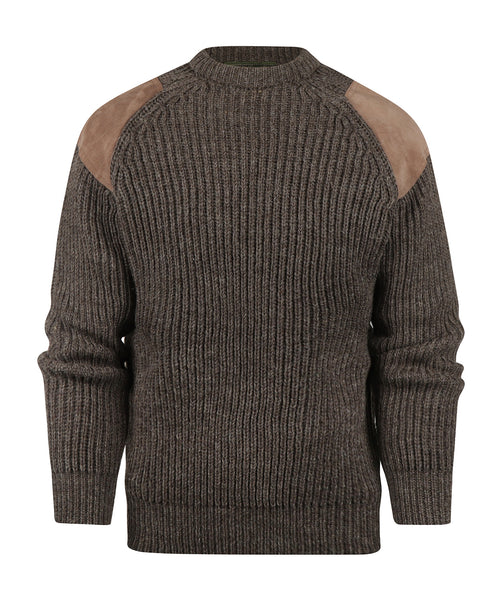 Swaledale Wollpullover mit Rundhalsausschnitt | Braun