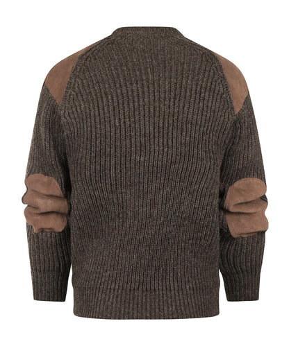 Swaledale Wool Crew Neck Sweater | Brown