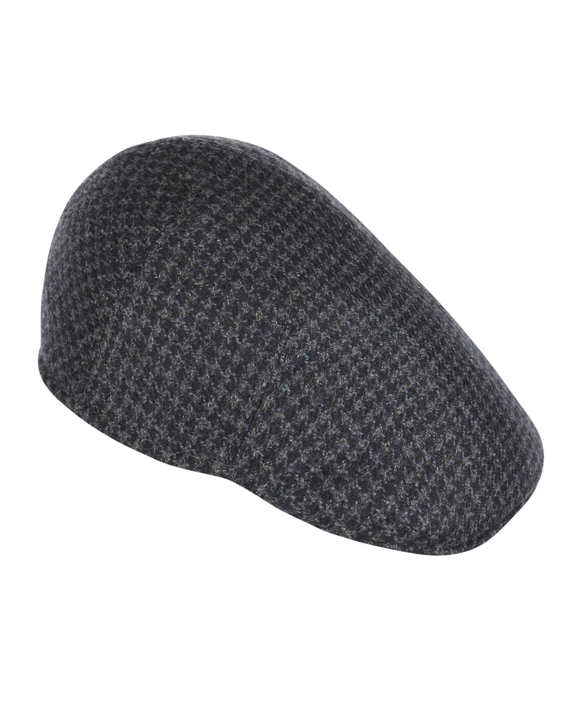 Wollen Soft Cap | Grijsblauw Patroon