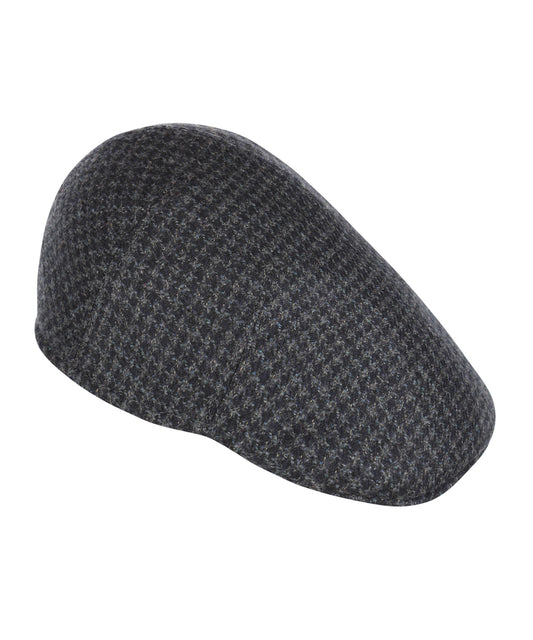 Wollen Soft Cap | Grijsblauw Patroon