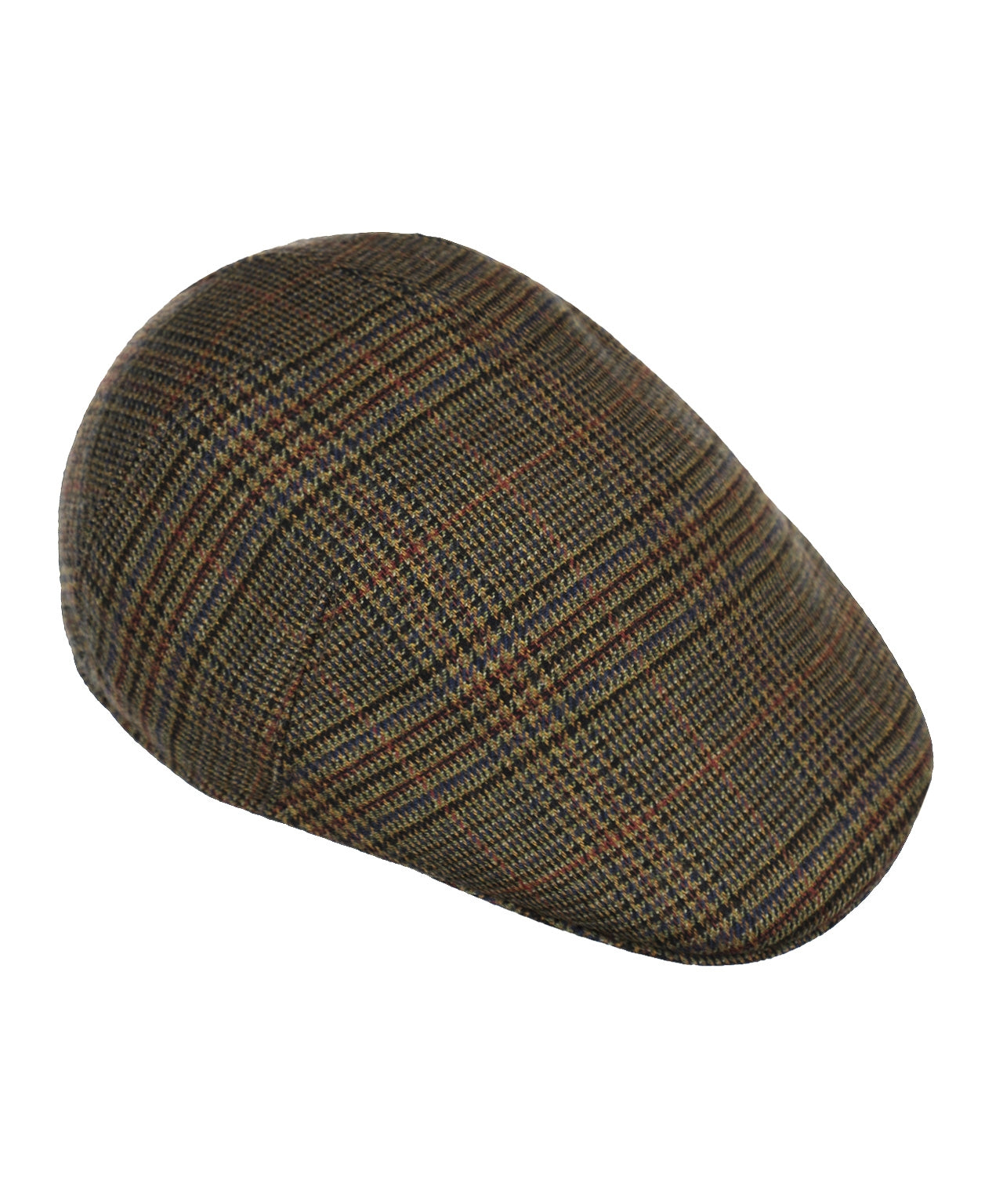 Wollen Soft Cap | Bruin Groen Patroon