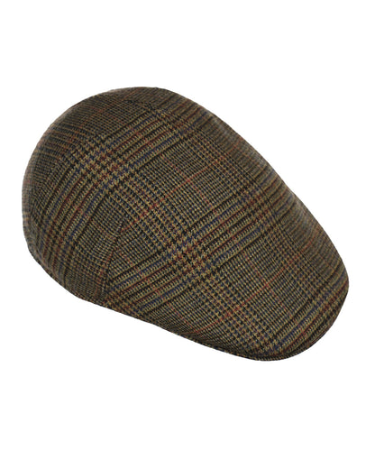 Wollen Soft Cap | Bruin Groen Patroon