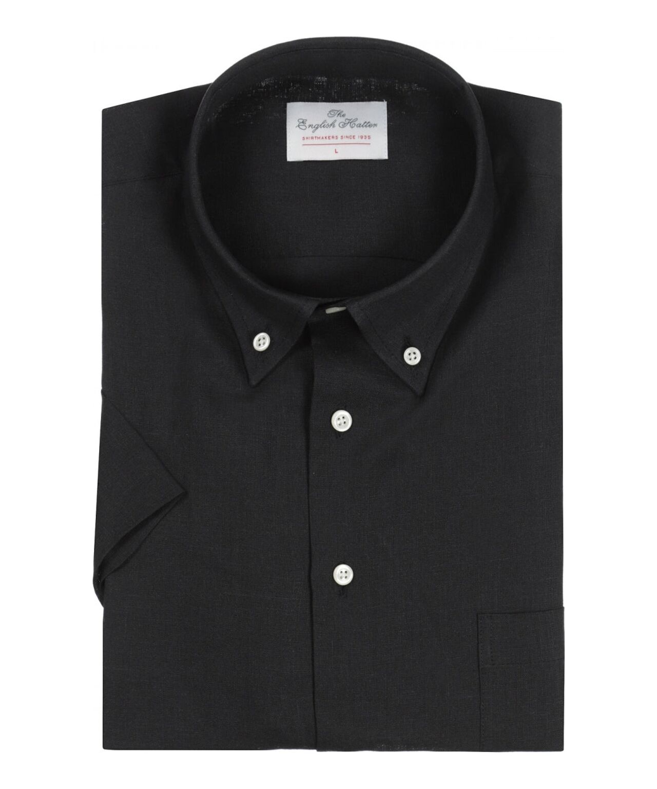 Shirt Linnen Korte Mouw | Zwart