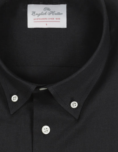 Shirt Linnen Korte Mouw | Zwart