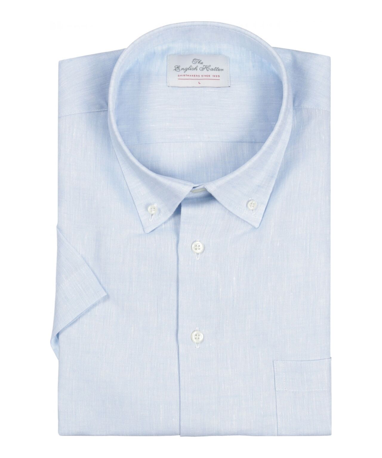 Shirt Linnen Korte Mouw | Licht Blauw