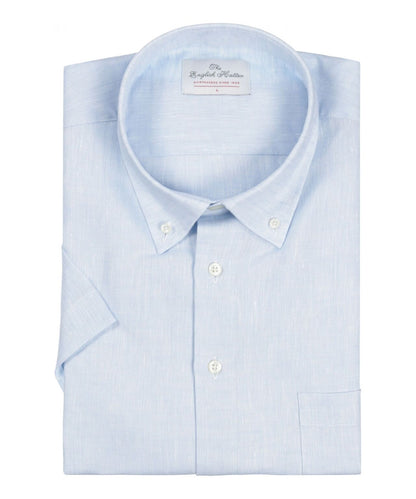 Shirt Linnen Korte Mouw | Licht Blauw