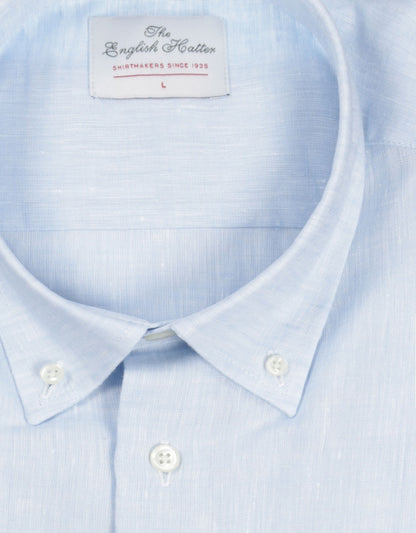 Shirt Linnen Korte Mouw | Licht Blauw