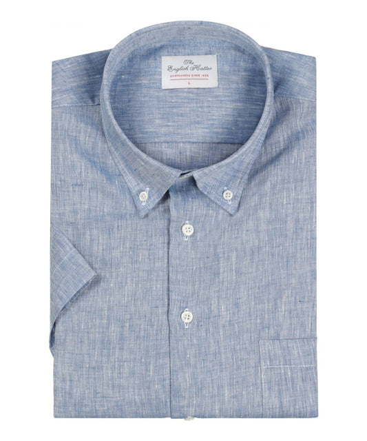 Shirt linen short sleeves | Blue
