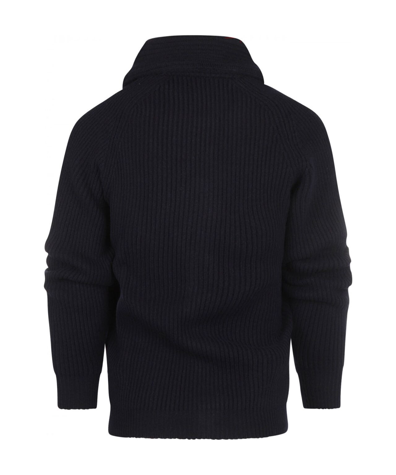 William Lockie Cardigan mit Knopfleiste und Schalkragen | Marineblau