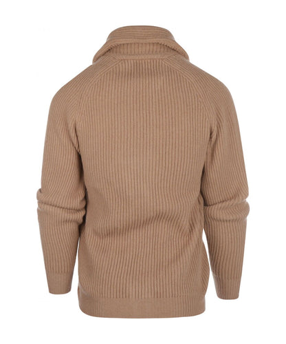 William Lockie Knotted Vest Shawl Collar | Camel