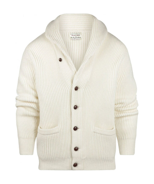 William Lockie Knoop Vest Sjaalkraag | Ecru