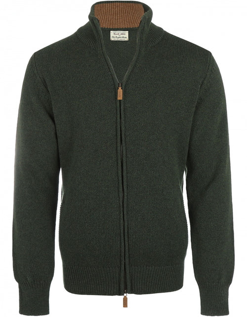 William Lockie Rits Vest Lamswol | Groen