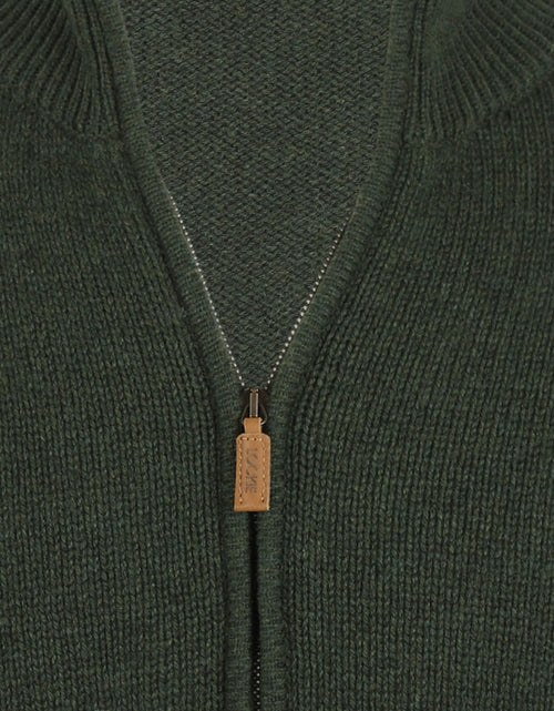 William Lockie Rits Vest Lamswol | Groen