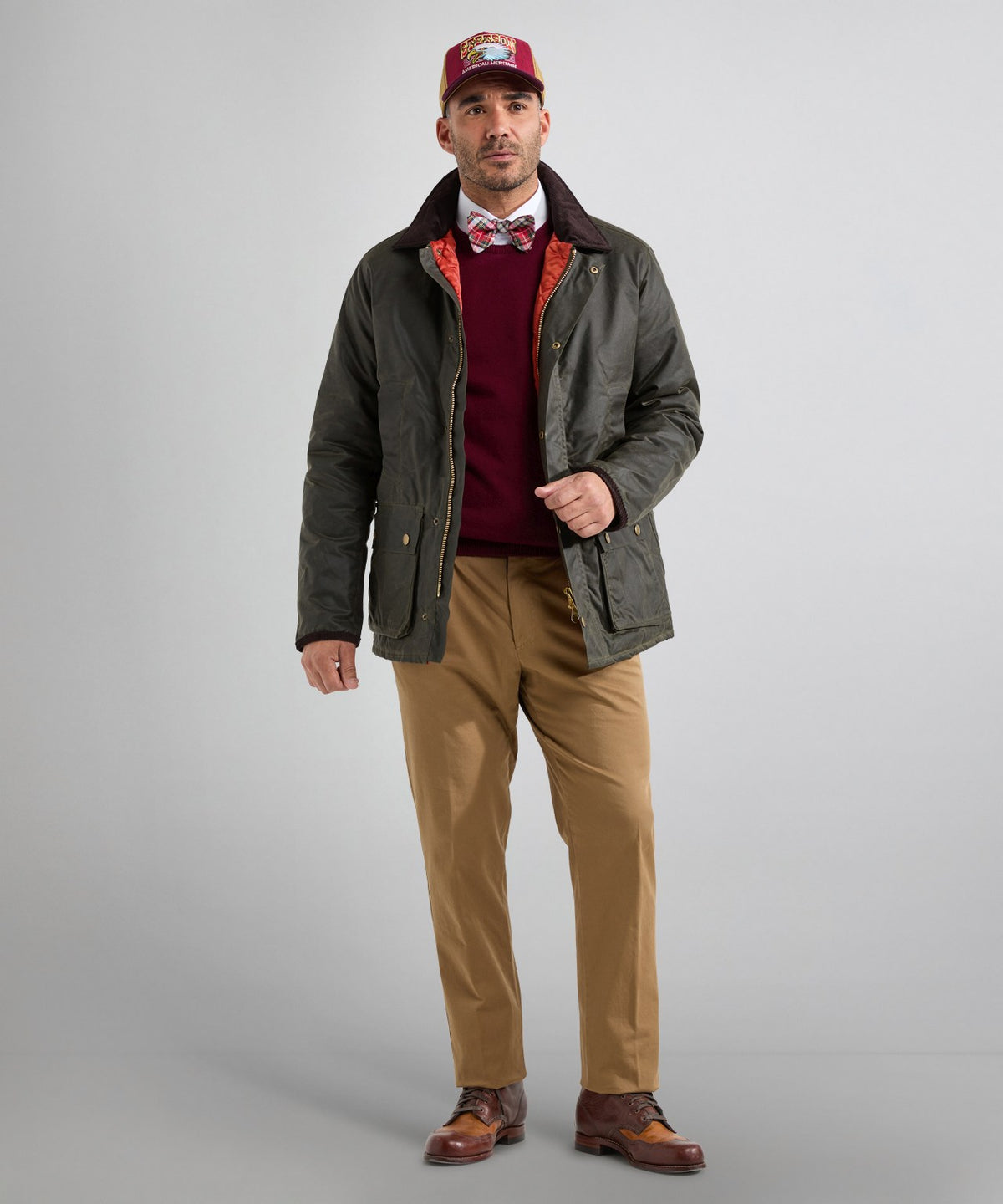 Traditionelle Wachsjacke | Oliv