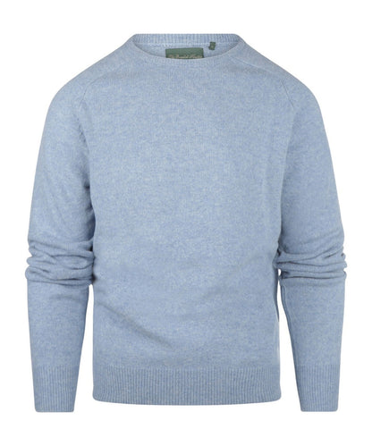 Rundhalspullover aus Lammwolle | Blau