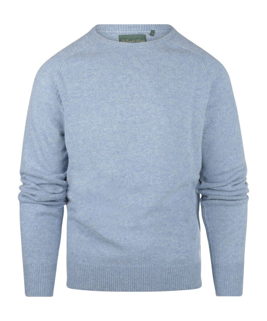 Rundhalspullover aus Lammwolle | Blau