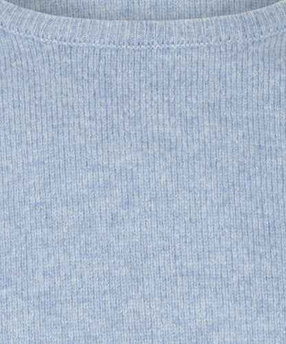 Rundhalspullover aus Lammwolle | Blau