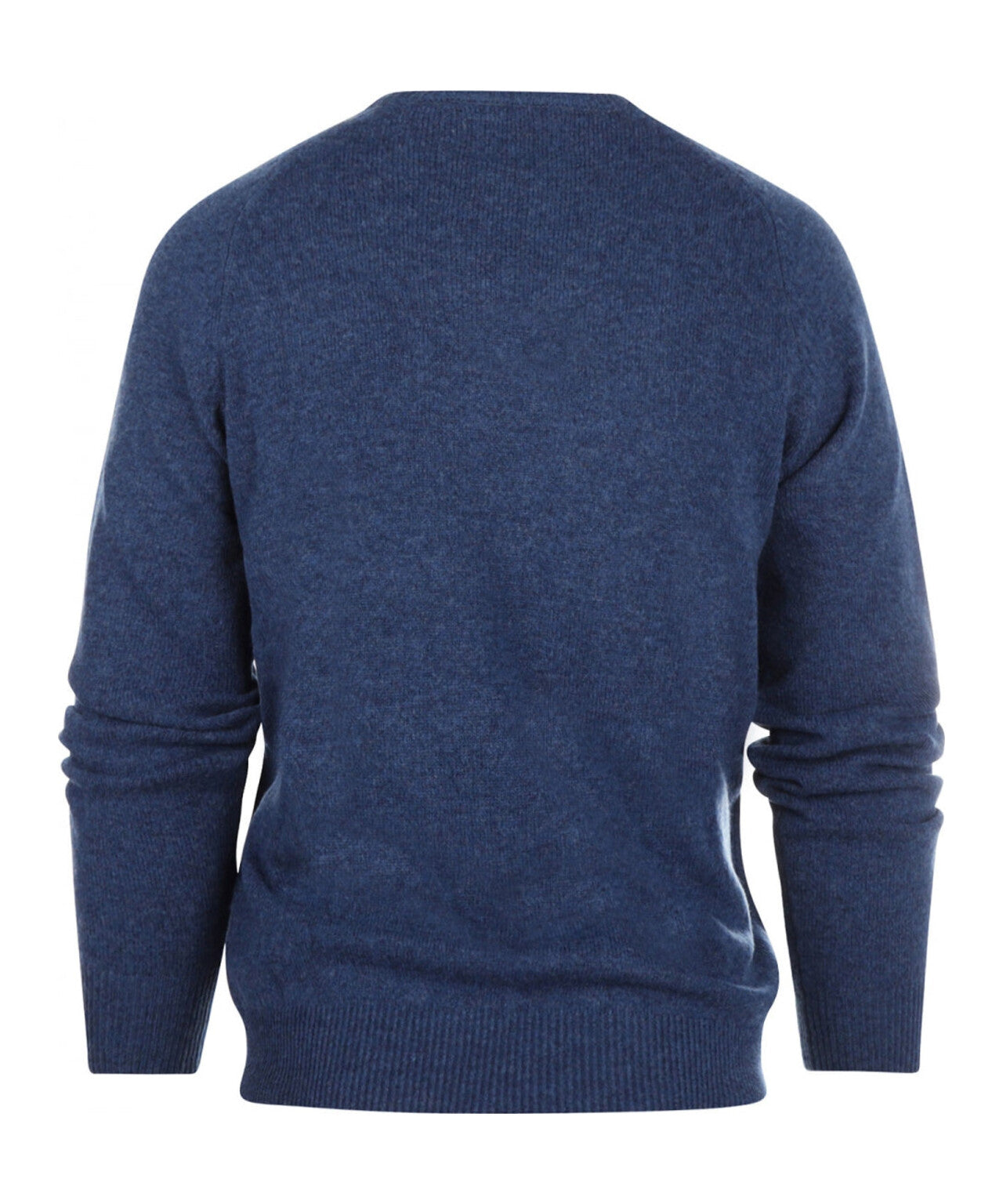 Lamswol Ronde Hals Pullover | Blauw Melange
