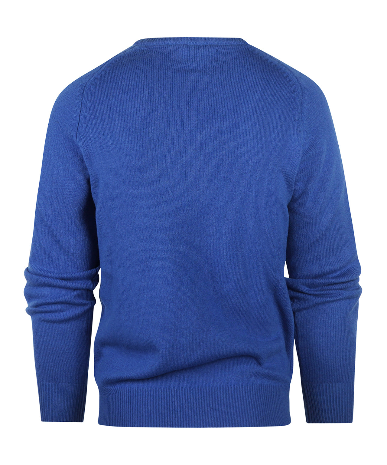 Lambswool round neck sweater | Blue