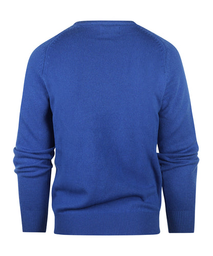Lambswool round neck sweater | Blue