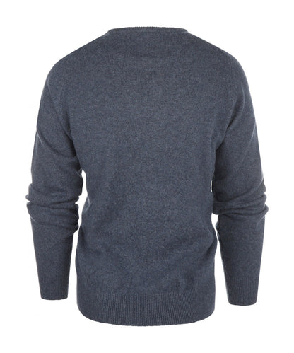 Rundhalspullover aus Lammwolle | Denimblau