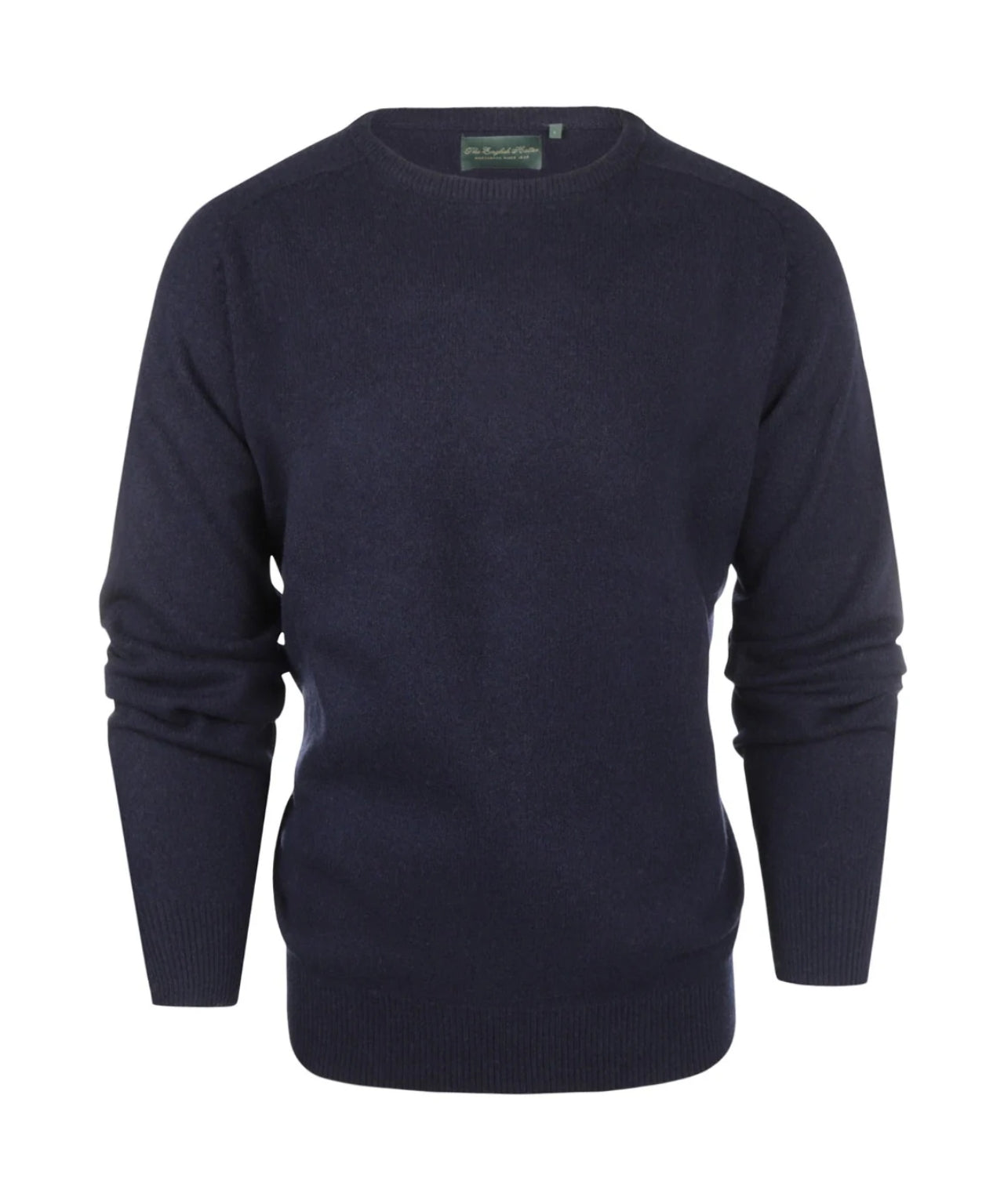Rundhalspullover aus Lammwolle | Marineblau