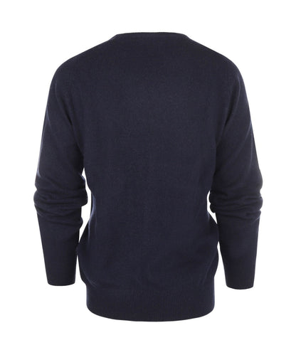 Rundhalspullover aus Lammwolle | Marineblau