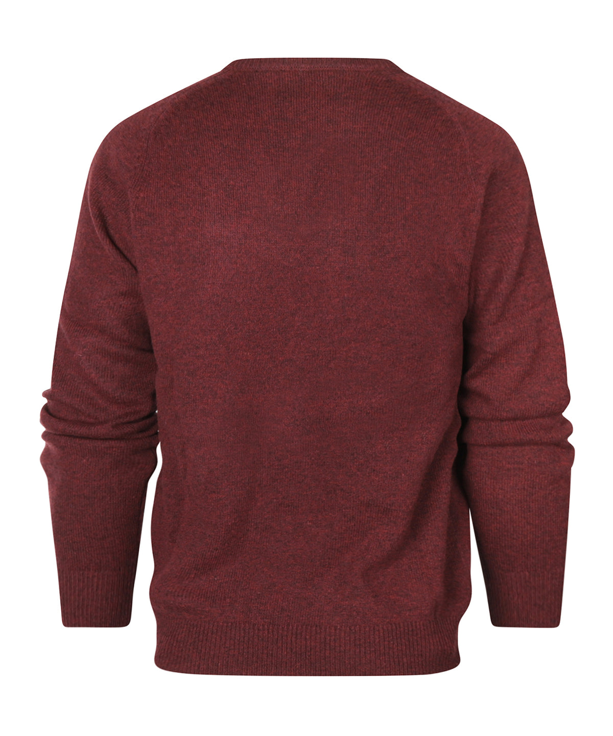 Lamswol Ronde Hals Pullover | Wijnrood Melange