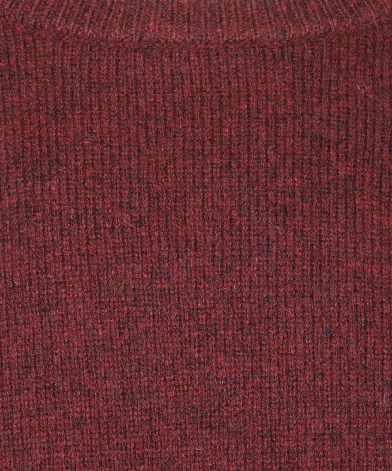Lamswol Ronde Hals Pullover | Wijnrood Melange