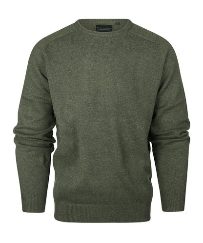 Lamswol Ronde Hals Pullover | Tijmgroen