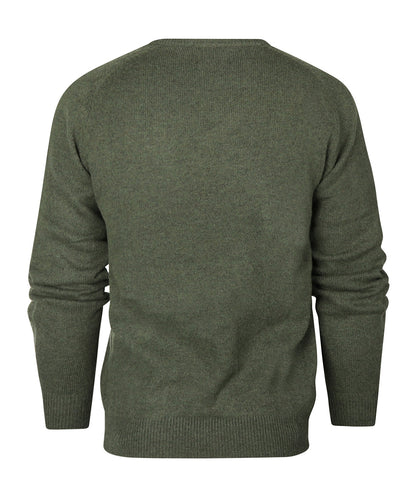 Lamswol Ronde Hals Pullover | Tijmgroen