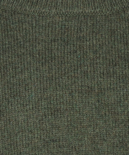 Lamswol Ronde Hals Pullover | Tijmgroen