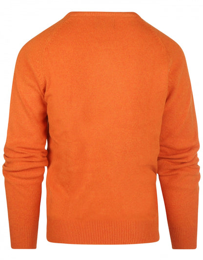 Pullover Lambswool round neck | Orange