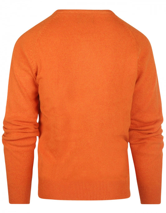 Pullover Lambswool round neck | Orange