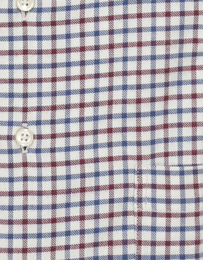 Shirt Button Down | Bordeaux Multi Ruit